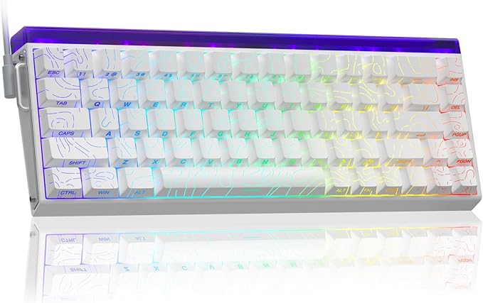 AULA Hero 68 HE 60% Gaming Keyboard Wired Hall Effect Magnetic Switch Keyboard with 8K Hz Polling Rate Side Printed PBT Keycaps RGB Backlit Light Box Customizable Web Software for PC/Mac Gamers