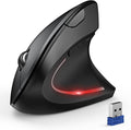 TECKNET Ergonomic Mouse Wireless Bluetooth Vertical Mouse 4800 DPI Optical Tracking 6 Adjustable DPI Quiet Clicks 2.4GHz with USB A Receiver 12 Months Battery 6 Buttons Wide Compatibility