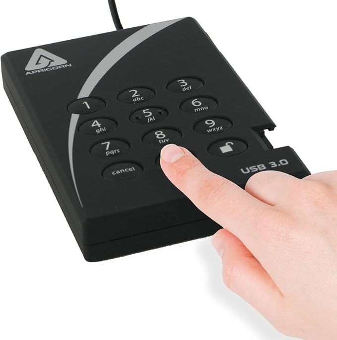 Apricorn 2TB Portable External Hard Drive &amp Aegis Secure Key 3Z 128GB 256-bit AES XTS Hardware Encrypted FIPS 140-2 Level 3 Validated Secure USB 3.0 Flash Drive (ASK3Z-128GB) Black