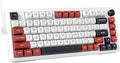E-YOOSO 75% Wired Mechanical Gaming Keyboard Creamy Sound Hot Swappable Pre-lubed Linear Switches Gasket Structure Knob Control RGB Backlit Compact Custom for PC White/Red