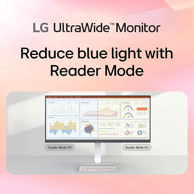 LG 34“ UltraWide IPS Monitor 21:9 WFHD (2560 x 1080) Display 100Hz Refresh Rate VESA DisplayHDR 400 HDR10 Flicker Safe USB Type-C HDMI DisplayPort Height/Swivel/Tilt Adjustable Stand White