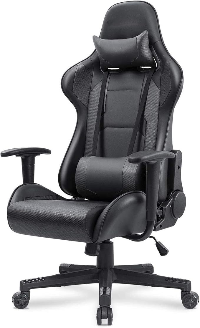 WANYE Adult Gaming Chair Gaming Chair Gaming Chair with Massage Reclining Gaming Chair High Back PC Gaming Chair Ergonomic Gaming Chair (Red) Black