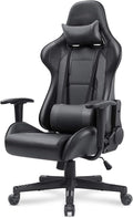 WANYE Gaming Chair Adults Gamer Chair High Back PU Leather Gaming Computer Chair Large Racing Game Chair with Adjustable Armrests and Lumbar Support Black