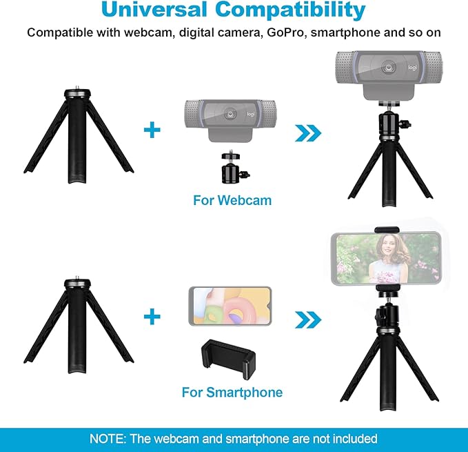 NexiGo 1080P Webcam Kits N660P (Gen 2) 1080P 60FPS Webcam with Software Control Dual Microphone &amp Cover Autofocus Lightweight Mini Tripod for OBS/Zoom/Skype/FaceTime/Teams/Twitch