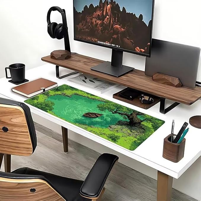Mouse Pad XXL Boat River Gaming Mousepad 27.5x11.8x0.12 inch Mousepad with Stitched Edgeswith Non-Slip Rubber Base Improved Precision and Speed Waterproof Protector Desk Accessories Gifts L-S691