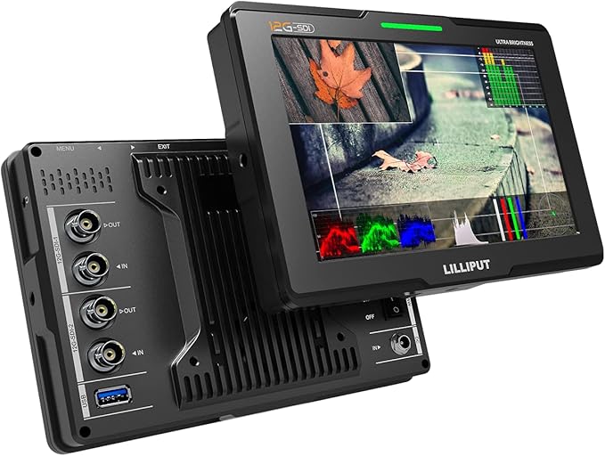 LILLIPUT 7 Q7-12G 7inch 2000nits 12G-SDI Ultra Brightness On-Camera Monitor-12G-SDI x 2 HDMI 2.0 x 1 Tally Output 12G-SDI x 2 HDMI 2.0 x 1 HDR 3D-LUT Waveform Level Meter Vector Scope