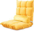 Folding Floor Chair 5-Position Cushioned Adjustable Lazy Sofa Foldable Floor Lounger for Adults Kids Gaming Reading Meditating (Yellow)