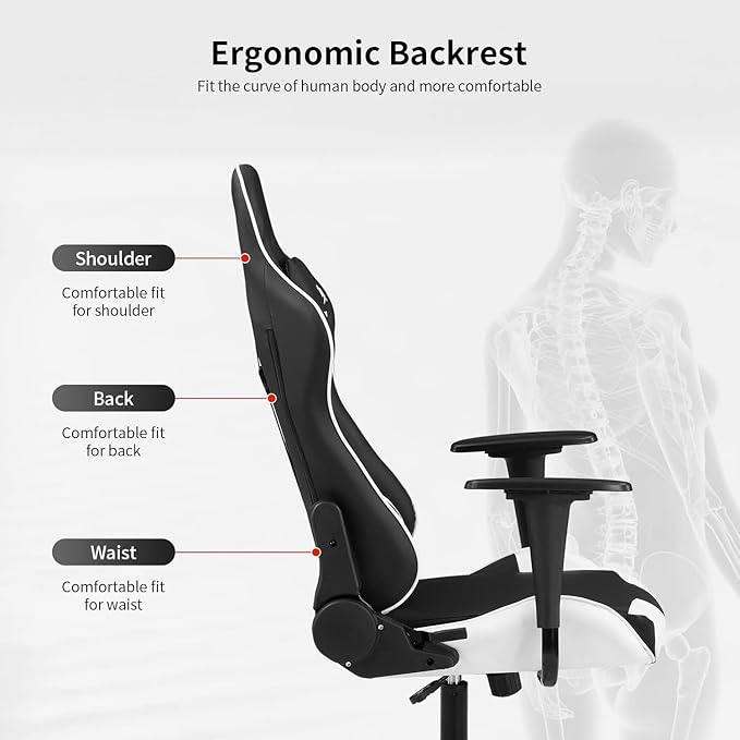 Silla Gamer Chair - Adults &amp Kids PC Gaming Recliner with Headrest &amp Lumbar Support