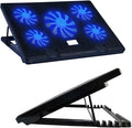 HOMSFOU 5 Fans Laptop Cooling Pad Strong Heat Dissipation Notebook Stand Fan Easy Install CPU Cooler for Gaming Laptop