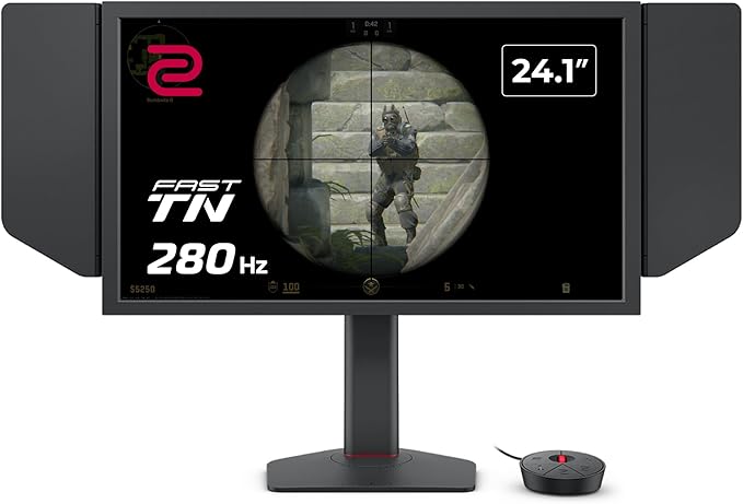 BenQ Zowie XL2540X+ 24.1 New Fast TN 280Hz Gaming Monitor 1080p Auto Game Mode by XL Setting to Share Height Adjustment Powered by Industrial-Grade Bearing Design S Switch Shielding Hood