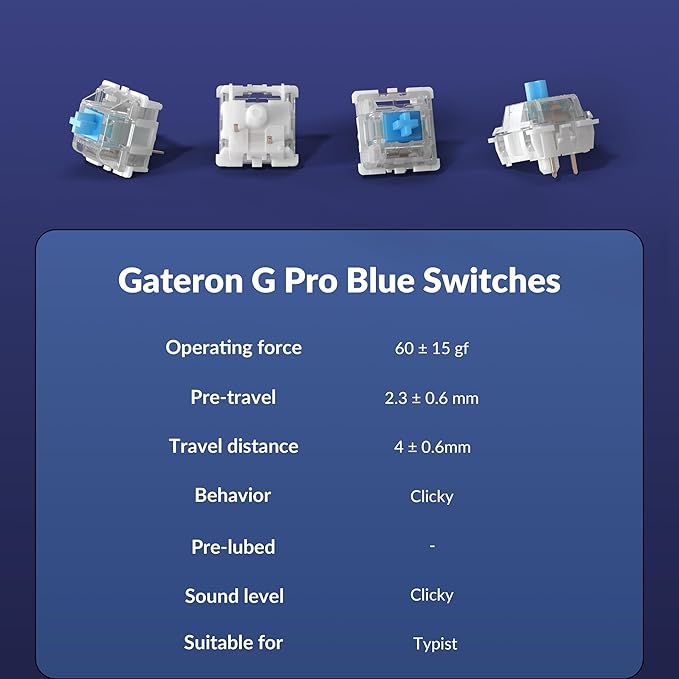 Keychron Q3 Wired Custom Mechanical Keyboard Knob Version TKL Tenkeyless QMK/VIA Programmable Macro with Hot-swappable Gateron G Pro Blue Switch Double Gasket Compatible with Mac Windows Linux (Blue)