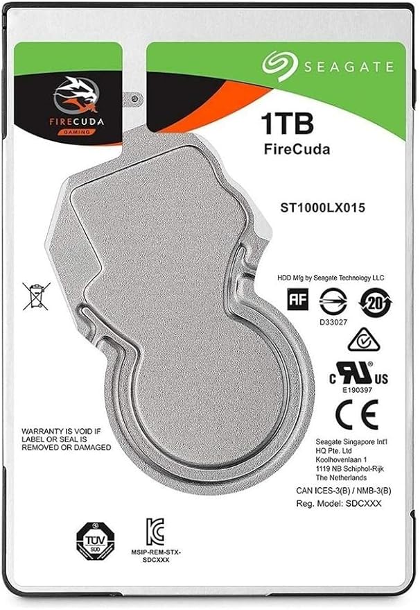 Seagate FireCuda Gaming SSHD 2.5 1TB SATA 6Gb/s Flash Accelerated (8GB) Fast Hard Drive (ST1000LX015)