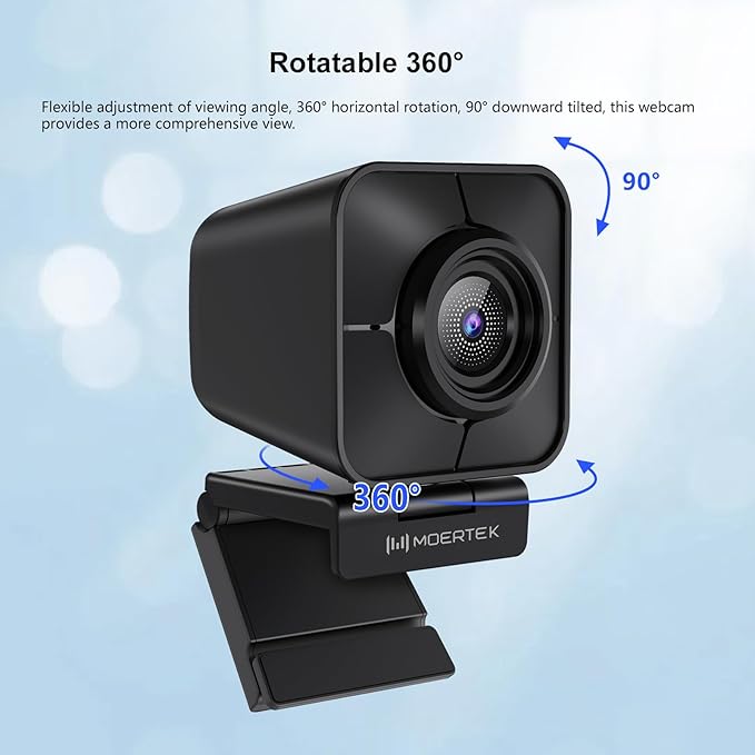 4K Webcam for PC PDAF Fast Auto Focus Camera with Dual Noise-reducing Mics Auto Light Correction 5X Zoom 8MP USB Webcam with Privacy Cover Plug and Play for Switch 2/ Zoom/Teams/Meet