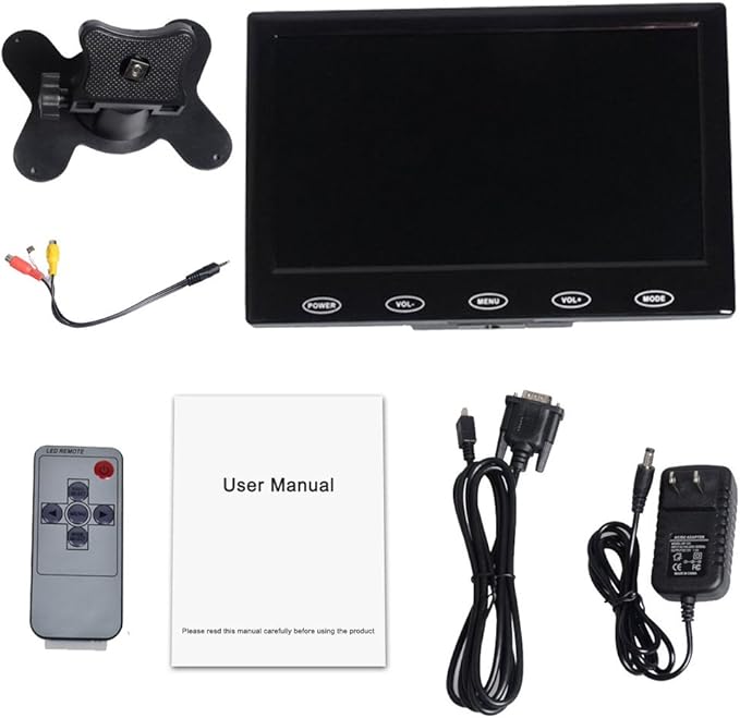SallyBest® 7 Inch Ultra Thin 16:9 HD 800x480 TFT LCD Color Display Headrest Monitor Touch Button Monitor Screen Support AV HDMI VGA Video Input