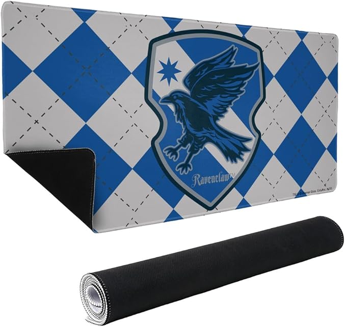 Harry Potter Ravenclaw Plaid Sigil Large Gaming Mouse Pad Desk Mat with Stitched Edges Non-Slip Base for Gamer Home and Office 31.5 x 15.7