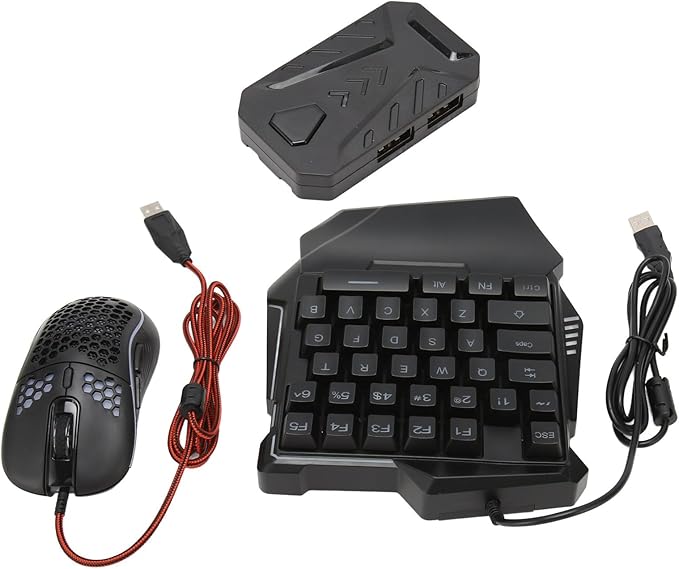 One Handed Gaming Keyboard Gaming Keyboard Mini Half Hand Gaming Keyboard and Combo USB Wired LED Backlit Keyboard with and Converter Teclado Y for