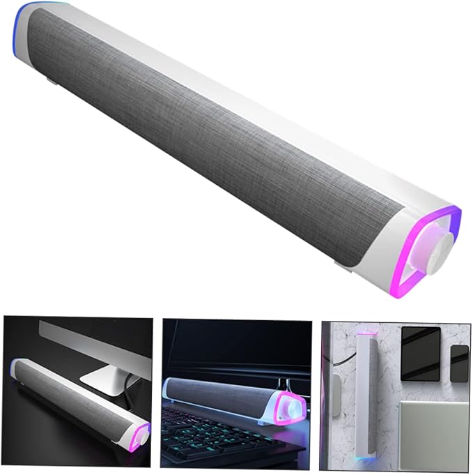 Household Dual Speaker Sound Bar Wired Stereo Soundbar for Computer Tablet and Laptop Compact Design for Immersive Audio Experience for Home Office and Dormitory Use