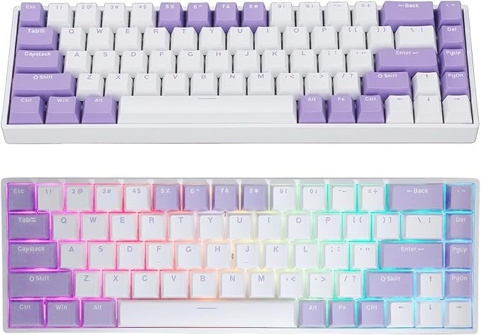 Yoidesu 68 Key Mechanical Keyboard RGB Backlit Gaming Keyboard 2.4Ghz Bluetooth and Type C Connection for Most PC Systems Android HarmonyOS 3000mAh Battery