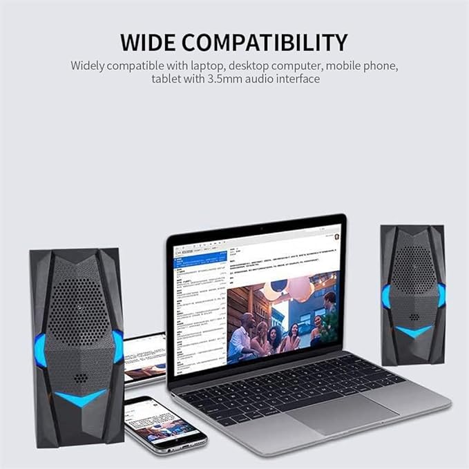 Computer Speakers for Desktop USB Wired Computer Speaker Multimedia Speaker Desktop Speaker Stereo Sound Effect Independent Volume Control for PC Laptop