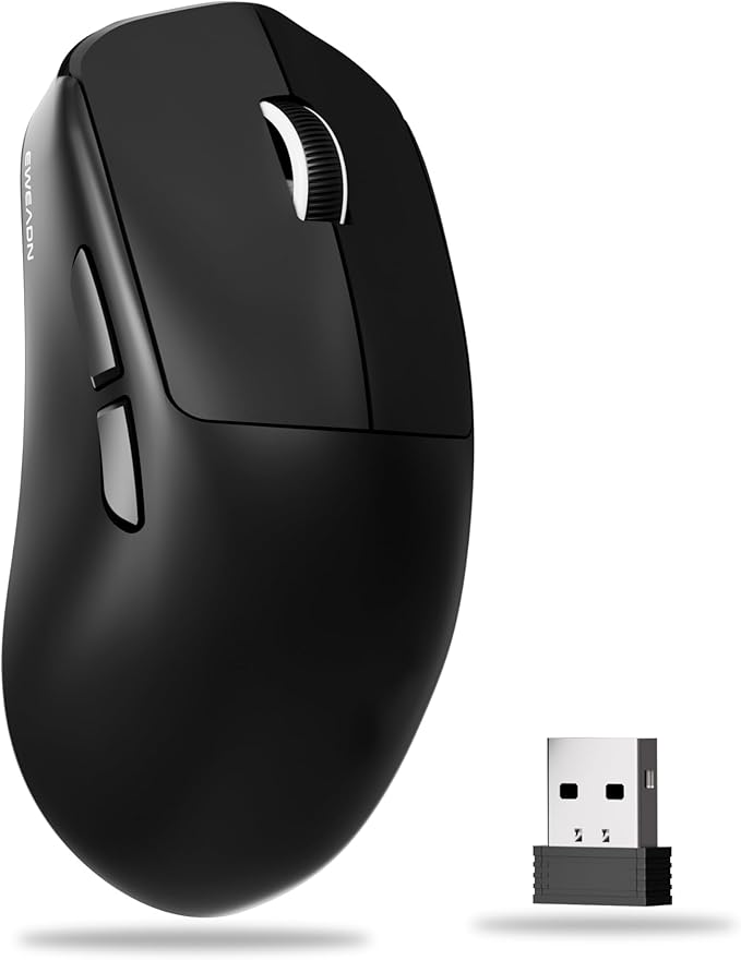 X23Pro Wireless Gaming Mouse 2.4G/BT5.0/USB-C Esports Gaming Mouse 800mAh Rechargeable Lightweight Mouse Gaming 12000 DPI Wireless Mouse with 6 Programmable Buttonsfor Laptop/PC/Mac Black