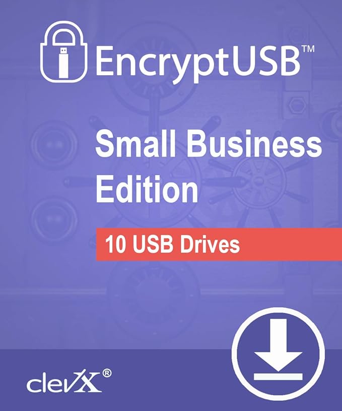 EncryptUSB - Small Business (SMB) - Automatic Personal Data Security for Portable Drives - 1 Year up to 10 Portable USB Flash Drives or External HDD/SSD Devices