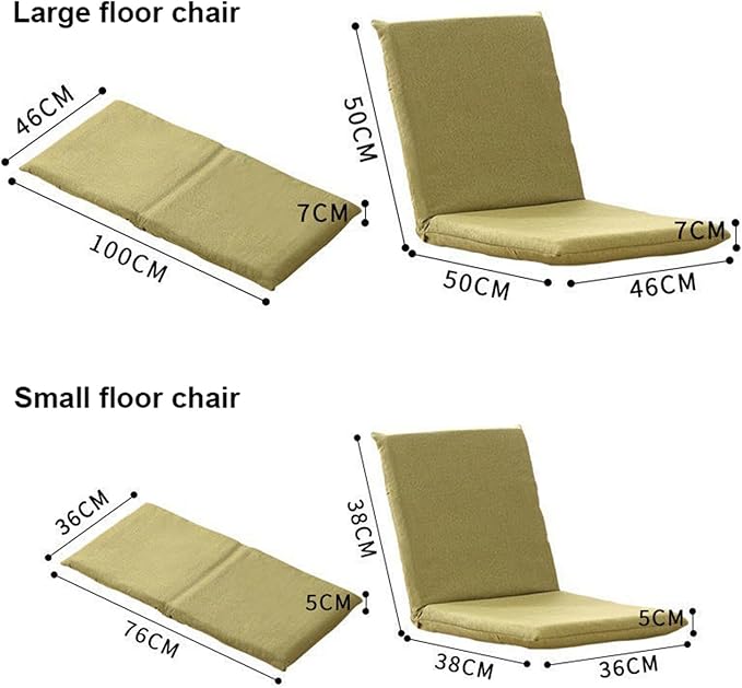 Floor Chair Adjustable Meditation Chair 5-Position Multiangle Padded Floor Chair Folding Floor Gaming Chair for Meditation Seminars Reading TV Watching or GamingGreenS