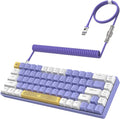 T8 60% Mechanical Gaming Keyboard68 Keys TKL Compact Layout Mini Wired Keyboard18 Chroma RGB BacklitBlue SwitchAnti-ghostingPro Custom Coiled USB-C Cablefor PCMacPS4Xbox-Purple