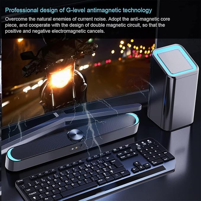 Computer Speakers for Desktop Desktop Computer Speaker 4D Stereo Super Bass Subwoofer Speakers 3.5mm Wired Soundbox USB Powered Speaker