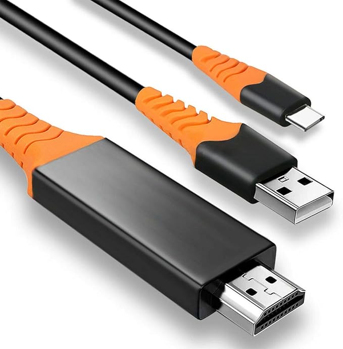PRO USB Type-C HDMI Compatible with Motorola Razr 40 at 8k/4k Plus Power 6ft/1.8M Cable:Full 4k 2160p@60Hz/8k 7680x4320@30Hz Thunderbolt 3/4