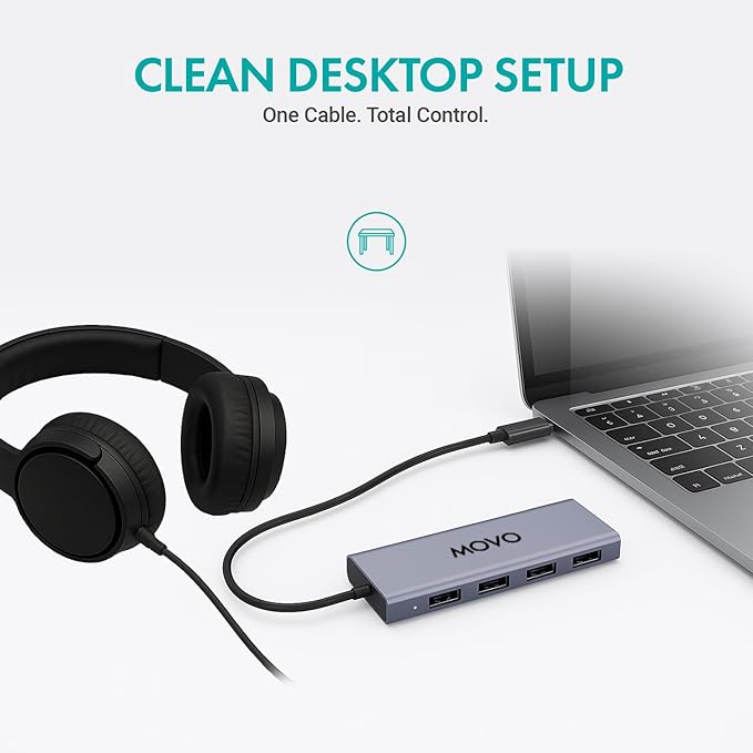 Movo UMX-1 USB Microphone Hub – 4-Port Powered USB Interface for Podcasting &amp Streaming Mics – Low-Noise High-Speed