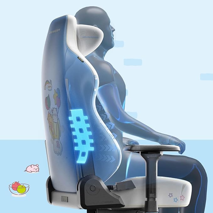 DXRacer Craft L Video Gaming Chair for Adults Ergonomic Office Reclining Computer Chair with Magnetic Head Pillow and Lumbar Support Racing Style Height Adjustable (EPU Leatherette Bananya Cat)