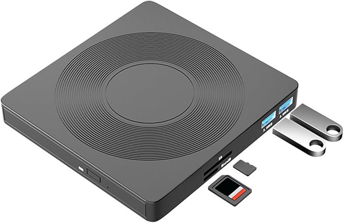 Portable 6 in 1 External Disc Drives USB Writer with Highly Speed Data Transfer for Laptops and Desktops