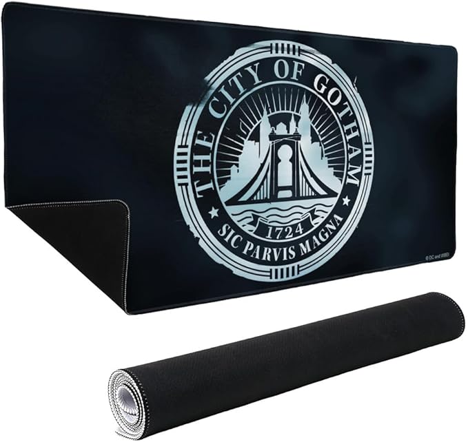 The Batman Gotham City Seal Large Gaming Mouse Pad Desk Mat with Stitched Edges Non-Slip Base for Gamer Home and Office 31.5 x 15.7