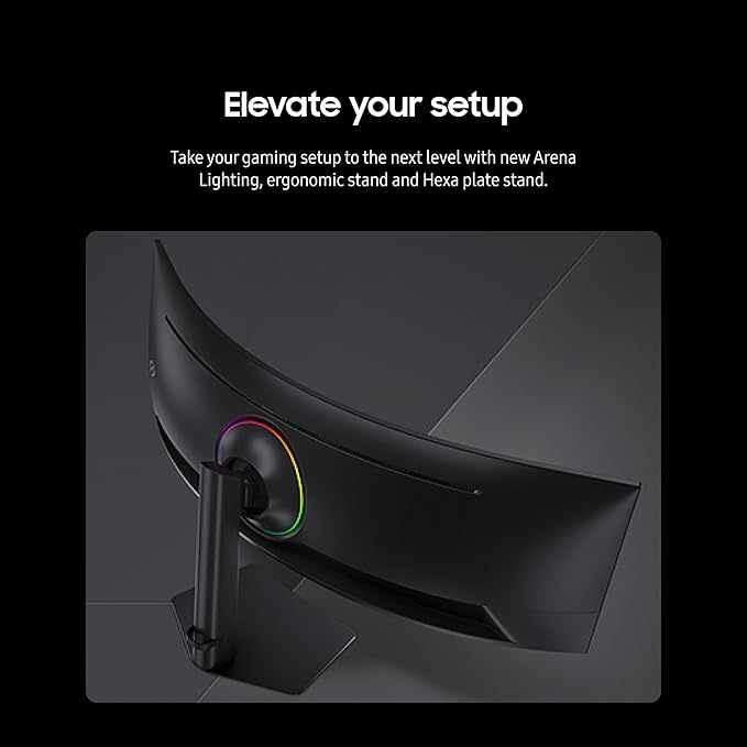 SAMSUNG 49-Inch Odyssey G9 Series DQHD 1000R Curved Gaming Monitor 1ms(GtG) VESA DisplayHDR 1000 240Hz AMD FreeSync Premium Pro Height Adjustable Stand LS49CG954ENXZA 2024 (Renewed) Black