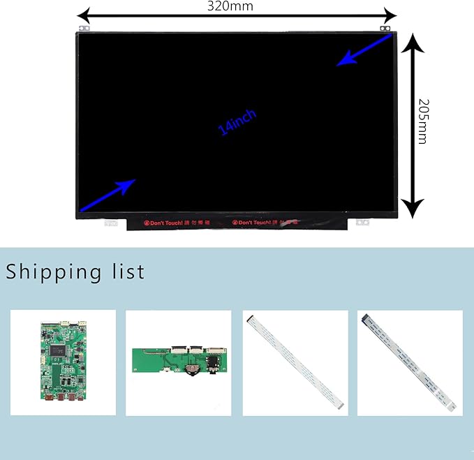 VSDISPLAY 14 14 Inch 1920X1080 IPS LCD Screen with USB C LCD Controller Board VS-RTD2556HC-V2