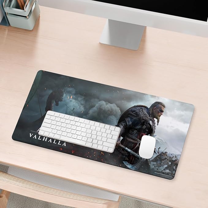 Head Case Designs Officially Licensed Assassin's Creed Male Eivor Raid Valhalla Graphics 23.62 x 11.81 x 0.12 inches (600 x 300 mm) - L Gaming Office Desk PC Keyboard Mouse Mat Pad