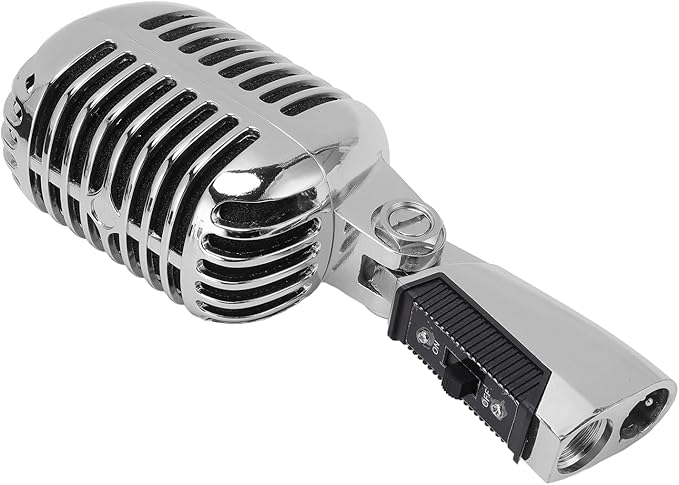 SUNGOOYUE Dynamic Cardioid Microphone with Sound Output and Vibration Dampening for Musical Performances and Studio Recordings (Silver)