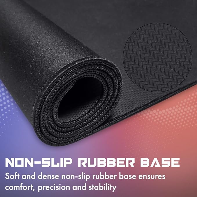 3XL Extended Gaming Mouse Pad/Mat 46x20(Stealth) - Large &amp Wide Desk Cloth Mousepad - Stitched/Water Proof/Non Slip Base