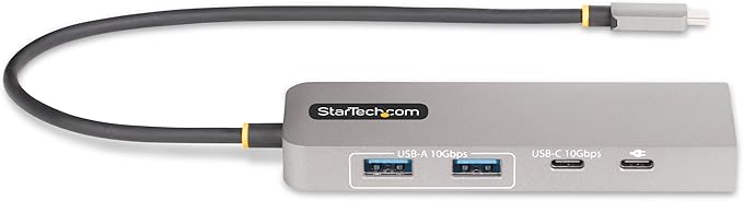 StarTech.com 3-Port USB-C Hub 2.5 Gbps Ethernet 100W PD Pass-Through Port USB 3.2 10Gbps 2X USB-A/1x USB-C Portable Hub