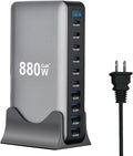 880W USB C Fast Charger Block 10 Ports GaN IV Pro USB Chagring Station 140W PD QC HUB for Multiple Devices Laptop Adapter Compatible with MacBook Pro/Air iPad iPhone Pro Max Galaxy Dell HP