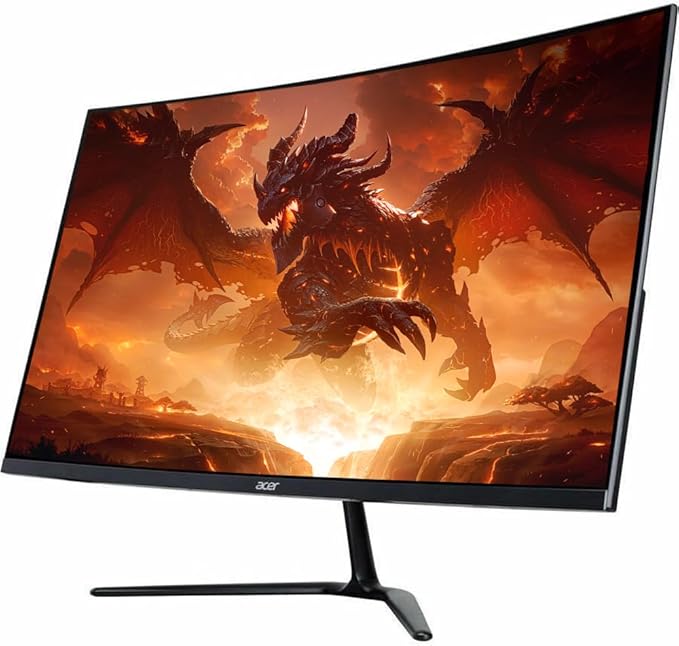acer Nitro 32” Curved Gaming Monitor | FHD 1920 x 1080p | AMD FreeSync |165Hz Refresh Rate | Up to 1ms | 250 Nit Brightness | Anti-Glare Widescreen with 5ave HDMI Cable