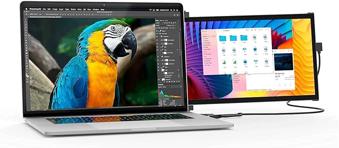 Mobile Pixels Duex Plus Portable Monitor 13.3'' Full HD IPS  USB A/Type-C Powered Dual-Screen Monitor Anti Glare Brightness Adjustable Screen