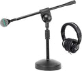Audiosavings Bundle: D112 MKII Professional Dynamic Kick Drum Bass Guitar Microphone Bundle with Closed-Back Studio Monitor Headphones + Desktop Mic Stand with Boom &amp Adjustable Height (3 Items)