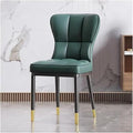 Adjustable Office Computer Chair with Armrest 1pcs Leather Finish Dining Chair with Backrest Sleek Black Legs with Gold Trim(Dark Green)