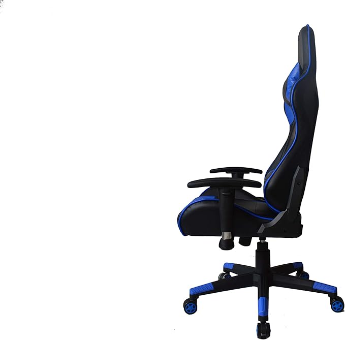 Nicer Furniture Racing Style Game Chair Reclining Gaming Chair Ergonomic Computer Chair for Gamer with Head Cushion and Adjustable Armrest (Blue)