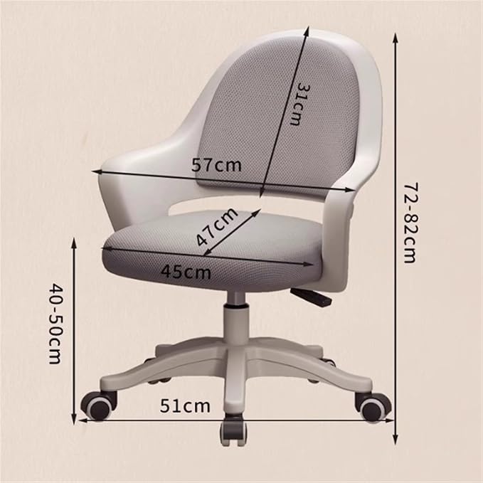 Office Chair Home Office Desk Chair for Petite Women Adjustable Seat Height Gaming Chair Ergonomic Office Chair Gaming Chair(Gris)