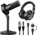 MAONO USB XLR Dynamic Microphone Studio Headphone Bundlefor Studio Recording Streaming Content Creation(PD300XT+MH700+XLR-180)