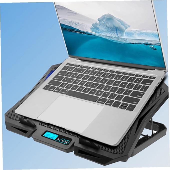 Laptop Cooling Pad 15.6 Inch Quiet Laptop Fan Cooler Stand with Adjustable Speed and Blue Light for PC Notebook Cooling