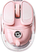 Q9 Wireless Computer Mouse 2.4GHz/Bluetooth Mouse Ergonomic Optical Mouse with RGB LightingSilent Clicks4800 DPI 4 Adjustment LevelsCompatible with PC Mac Laptop(Pink)
