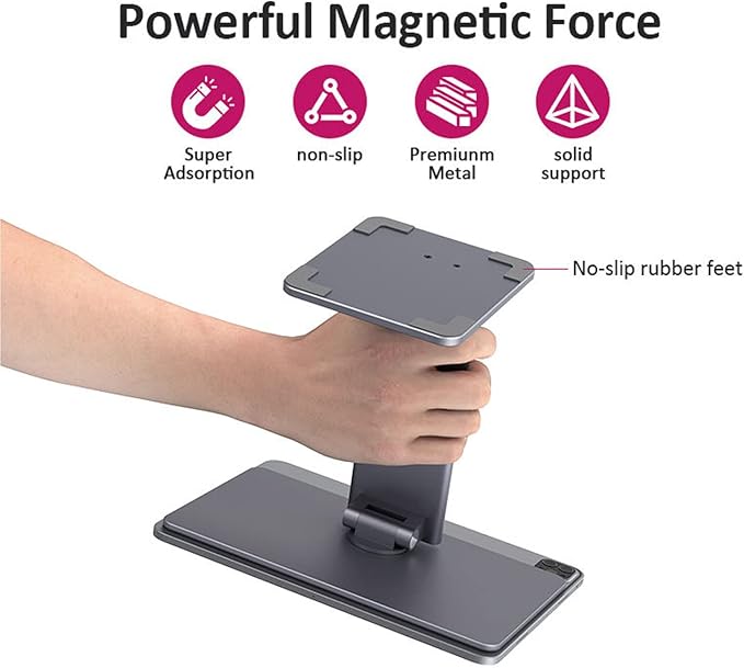 Magnetic iPad Stand Hub Docking Station for Air 10.9-inch Pro 11-inch | 60W USB-C DP 4K@60Hz HDMI 5Gbps USB A 3.5mm Audio Card Readers